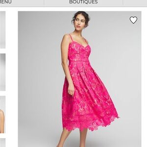 White House Black Market pink lace dress